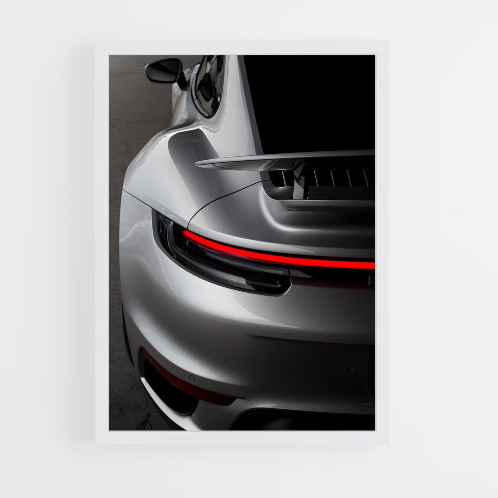 Poster Turbo Gris – affiche Porsche (vue 3)